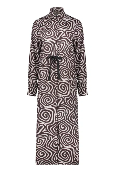 Herno Elegant Long Dress In Multi