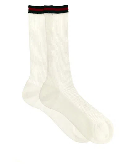 Gucci Web Tape Socks In White