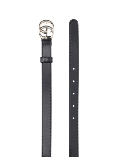 Gucci Gg Marmont Thin Belt In Black