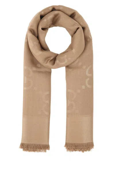 Gucci Gg Jacquard Frayed-edge Shawl In Neutral
