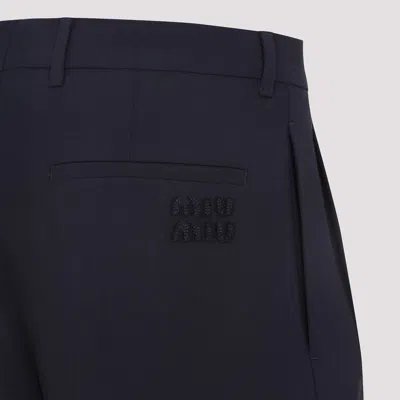 Miu Miu Wool Pants In Blue