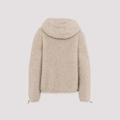 Miu Miu Wool Blouson Jacket In Neutral