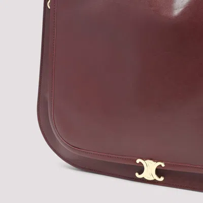 Celine Besace Soft Triomphe Crossbody Zip Bag In Burgundy