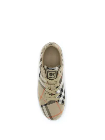 Burberry Women Check Canvas Set Sneakers In Gold