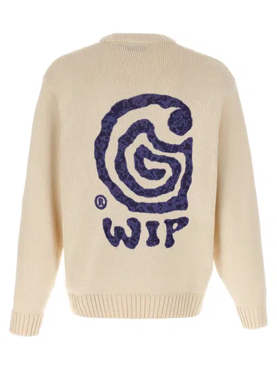 Carhartt Beige Logo Embroidered Sweater In Brown
