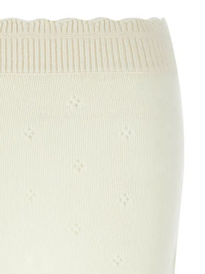Chloé Cashmere Wool Mini Skirt With Ribbed Waistband In White
