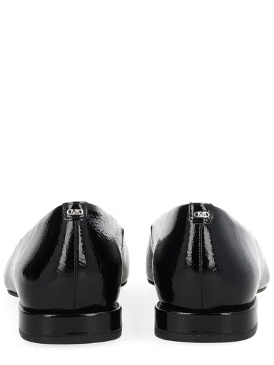 Michael Kors Darrah Crackled Patent Leather Ballet Flat In Black