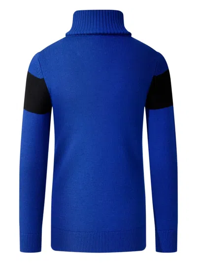 Perfect Moment Kids Ski Merino Wool Turtleneck Jumper In Blue
