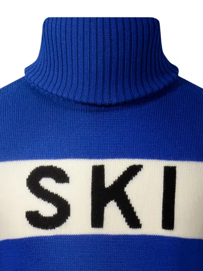 Perfect Moment Kids Ski Merino Wool Turtleneck Jumper In Blue
