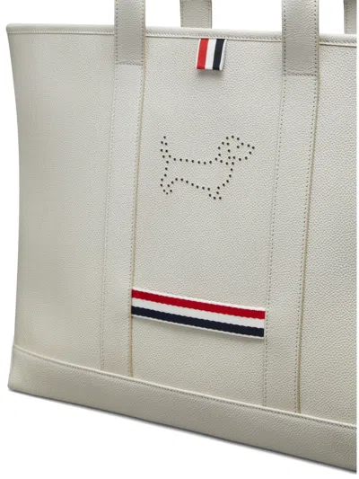 Thom Browne Hector-motif Tote Bag In Gray