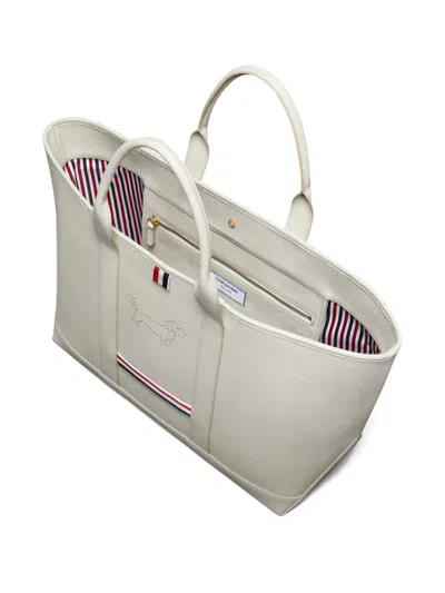 Thom Browne Hector-motif Tote Bag In Gray