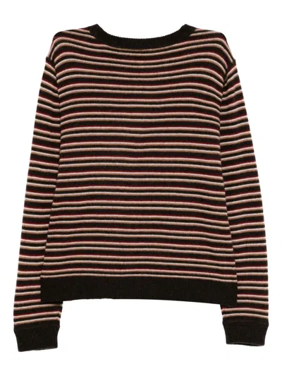 Reformation Womens Compost Multi Stripe Boyfriend Stripe-print Cashmere Jumper Xl