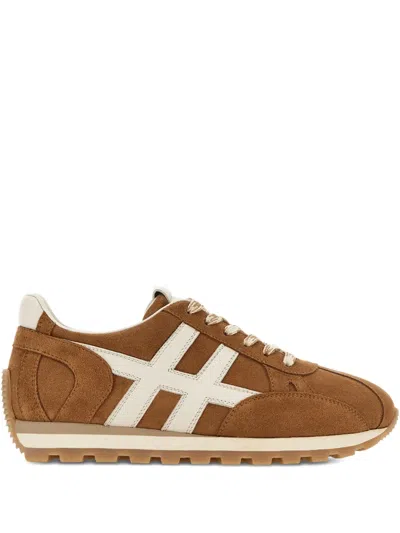 Hogan H671 86er Suede Sneakers In Brown
