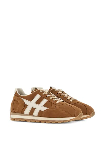 Hogan H671 86er Suede Sneakers In Brown