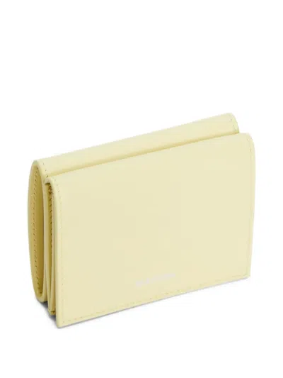 Jil Sander Embossed Folded Mini Wallet In Yellow