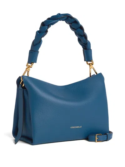 Coccinelle Small Boheme Braided-strap Shoulder Bag In Blue