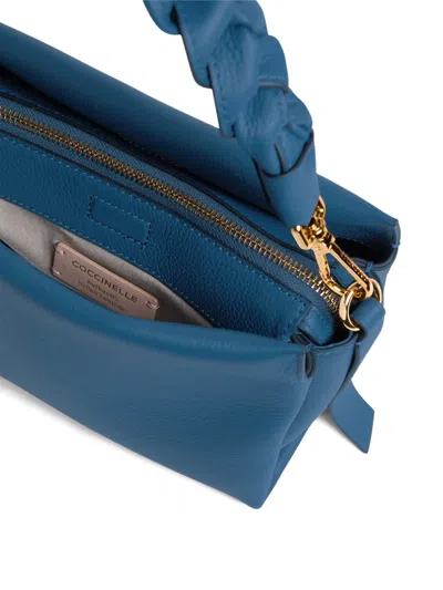 Coccinelle Small Boheme Braided-strap Shoulder Bag In Blue