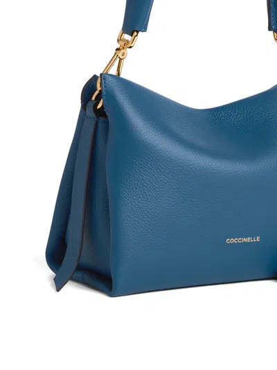 Coccinelle Small Boheme Braided-strap Shoulder Bag In Blue