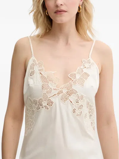 Guess Usa Floral-lace Midi Dress In White