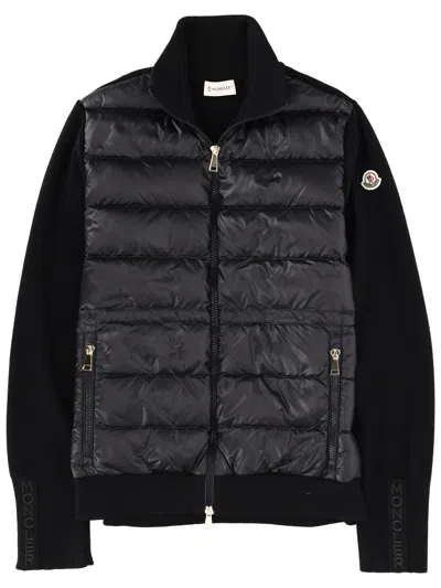Moncler Padded Cardigan In Black