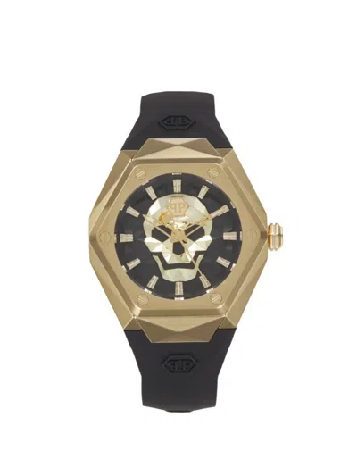 Philipp Plein Women's The Skull Goldtone Stainless Steel Case & Silicone Strap Watch/40mm In Black