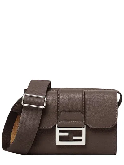 Fendi Double Baguette Leather Messenger Bag In Pink
