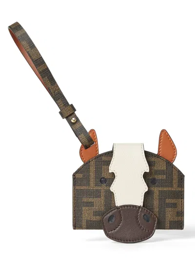 Fendi "best Friend Forever" Card Holder In Brown