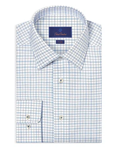 David Donahue Trim Fit Dobby Check Dress Shirt In Multi