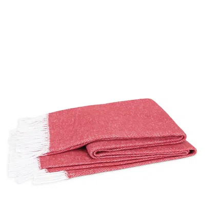Matouk Pezzo Fringe Throw Blanket In Red