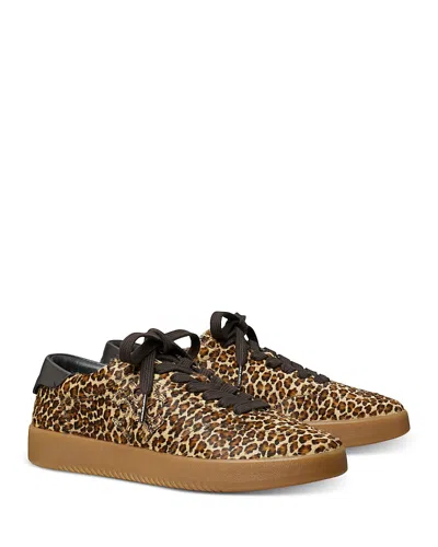 Tory Burch Phoenix Leopard Print Calf Hair Sneakers In Animal Print