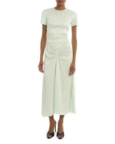 Victoria Beckham Gathered T-shirt Midi Dress In White