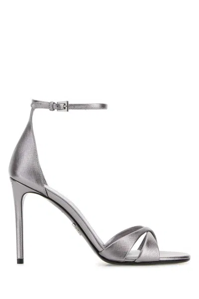 Prada Sandals In Silver