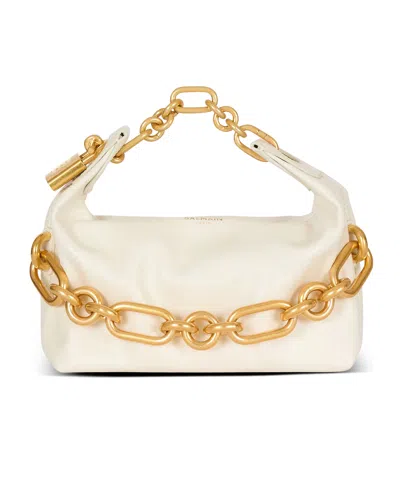 Balmain Mini Sync Padlock Chain Tote Bag In Neutral