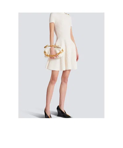 Balmain Mini Sync Padlock Chain Tote Bag In Neutral