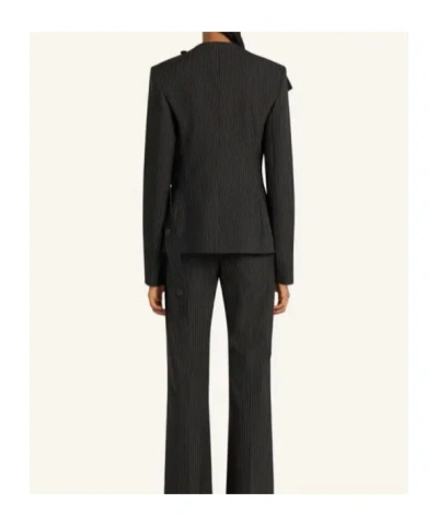 Courrèges Buckle Pinstripes Jacket In Black
