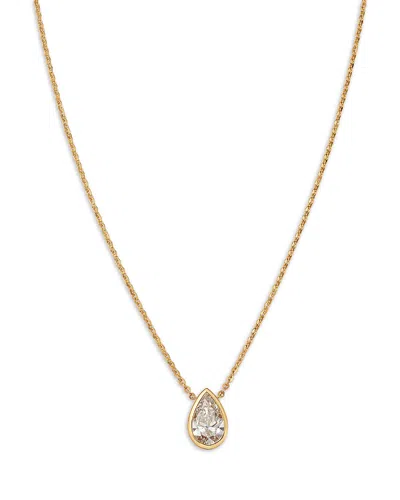 Bloomingdale's Fine Collection Luxe Collection Certified Lab Grown Diamond Pear Bezel Solitaire Pendant Necklace In 14k Yellow Gold In Gold