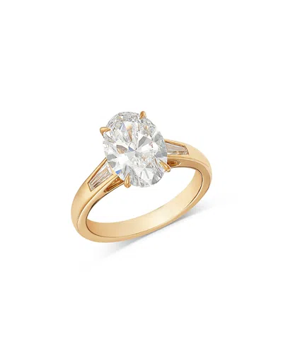 Bloomingdale's Fine Collection Luxe Collection Certified Lab Grown Diamond Oval & Baguette Engagement Ring In 14k Yellow Gold, 3.25 In Gold