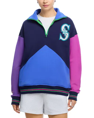 Terez Mariners Quarter Zip Sweatshirt In Blue