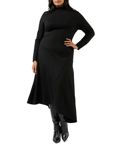 Estelle Plus Abagail High Neck Dress In Black