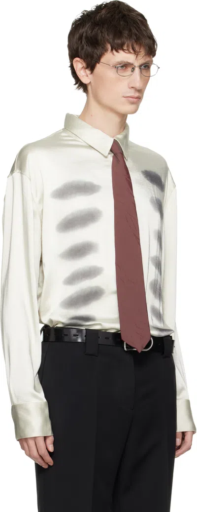 Avavav Off-white X-ray Printed Satin Button-up Shirt In Metallic