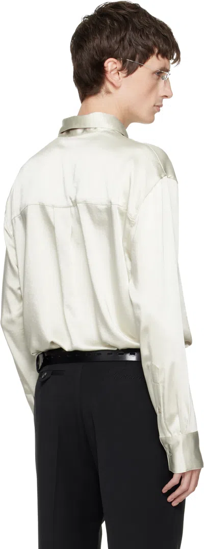 Avavav Off-white X-ray Printed Satin Button-up Shirt In Metallic