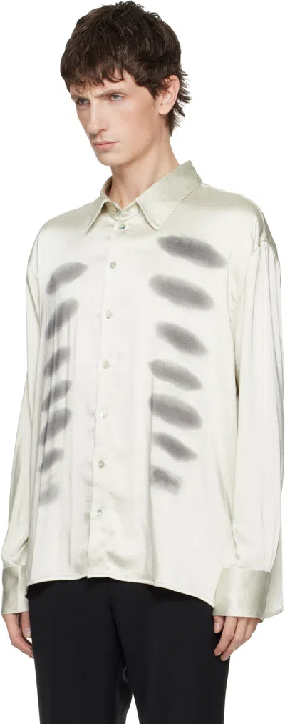 Avavav Off-white X-ray Printed Satin Button-up Shirt In Metallic