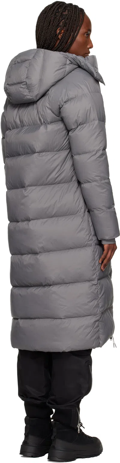 The North Face Gray City Long Hooded Down Jacket