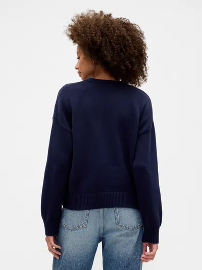 Gap Factory Relaxed Cotton Crewneck Sweater In Blue