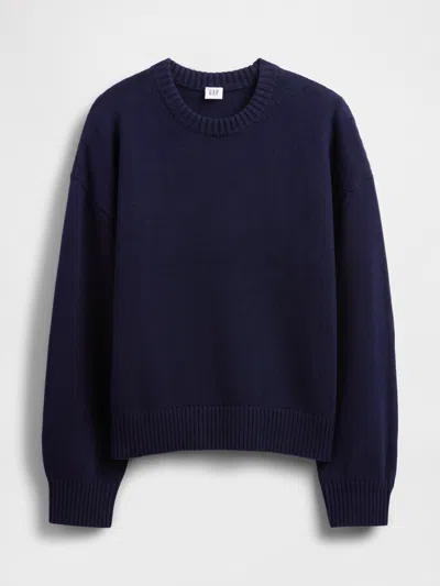 Gap Factory Relaxed Cotton Crewneck Sweater In Blue