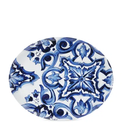 Dolce & Gabbana Casa Blu Mediterraneo Serving Plate In Blue
