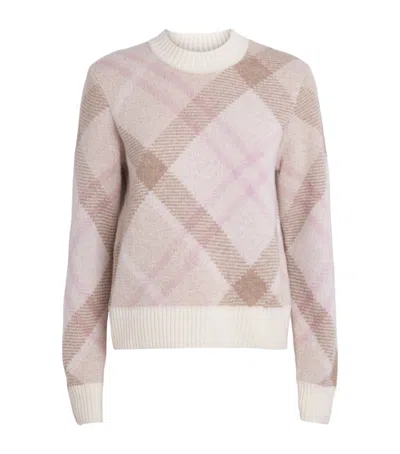 Barbour Wool-blend Tartan Sweater In Purple