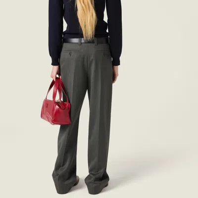 Miu Miu Cover Fabric Trousers In Black