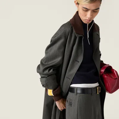 Miu Miu Cover Fabric Trousers In Black