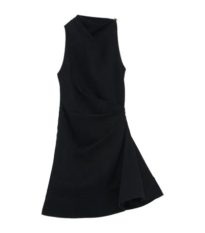 Alexander Mcqueen Cotton Cinched Mini Dress In Black